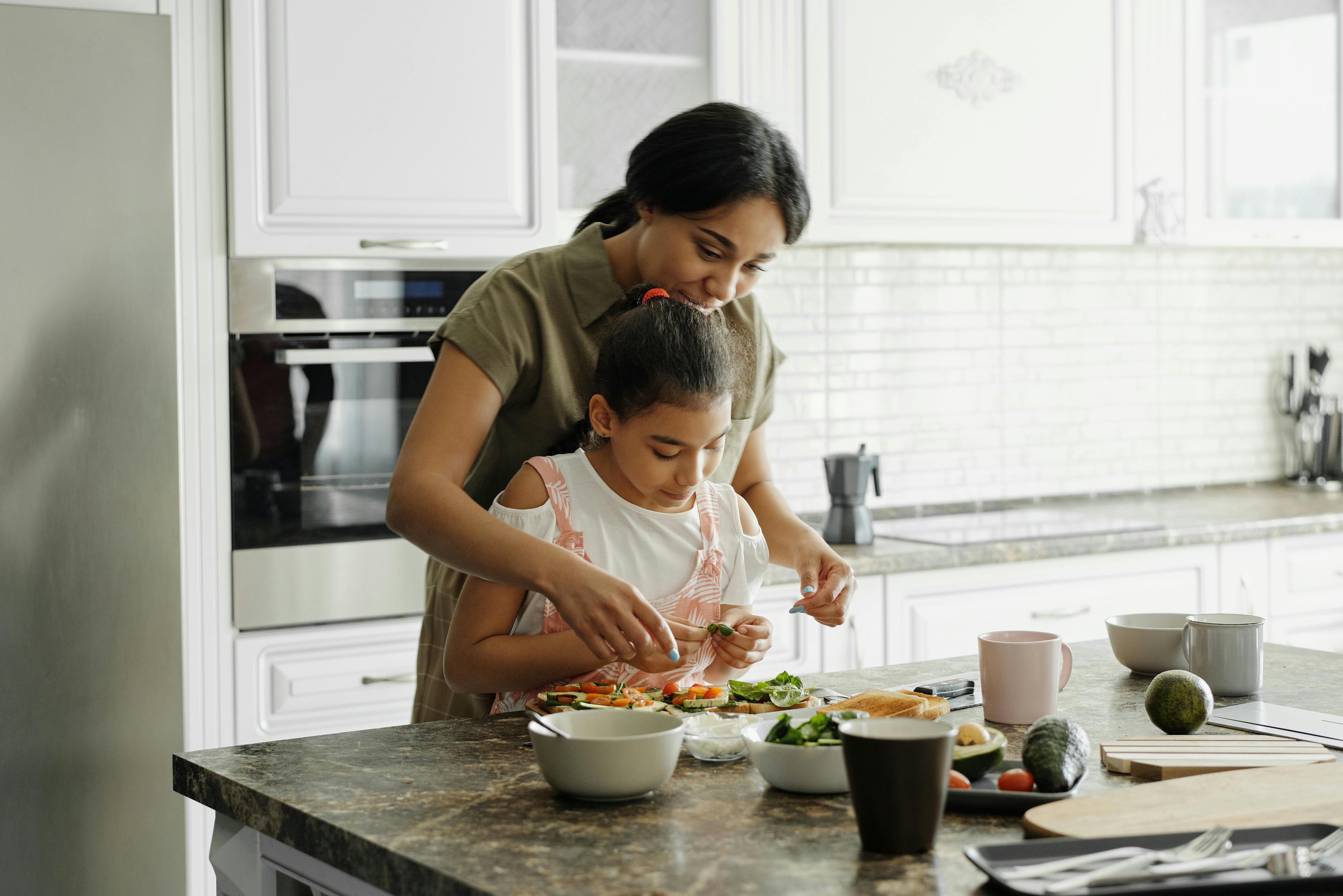 Family enjoying healthy meal together